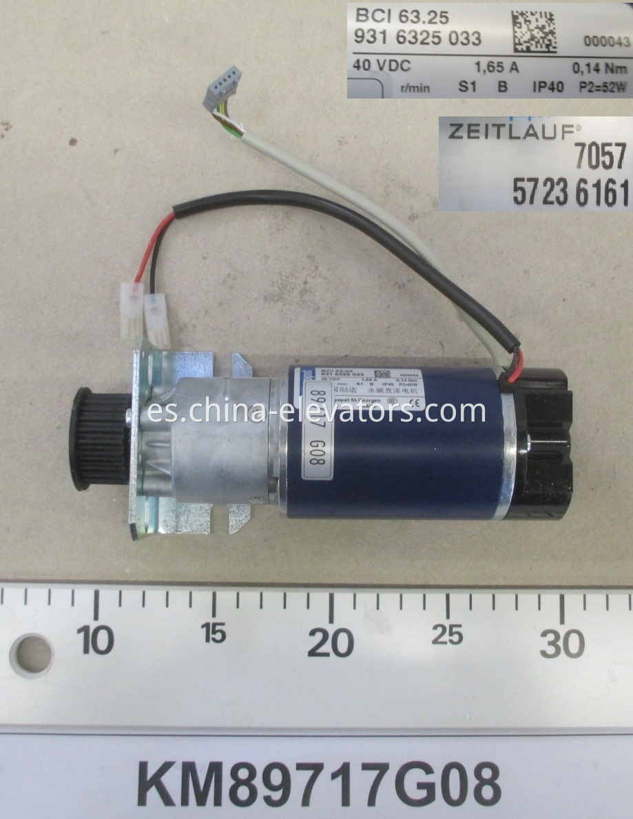 Motor del operador de puerta de ascensor KONE KM89717G08 KONE Elevator Door Operator Motor KM89717G08